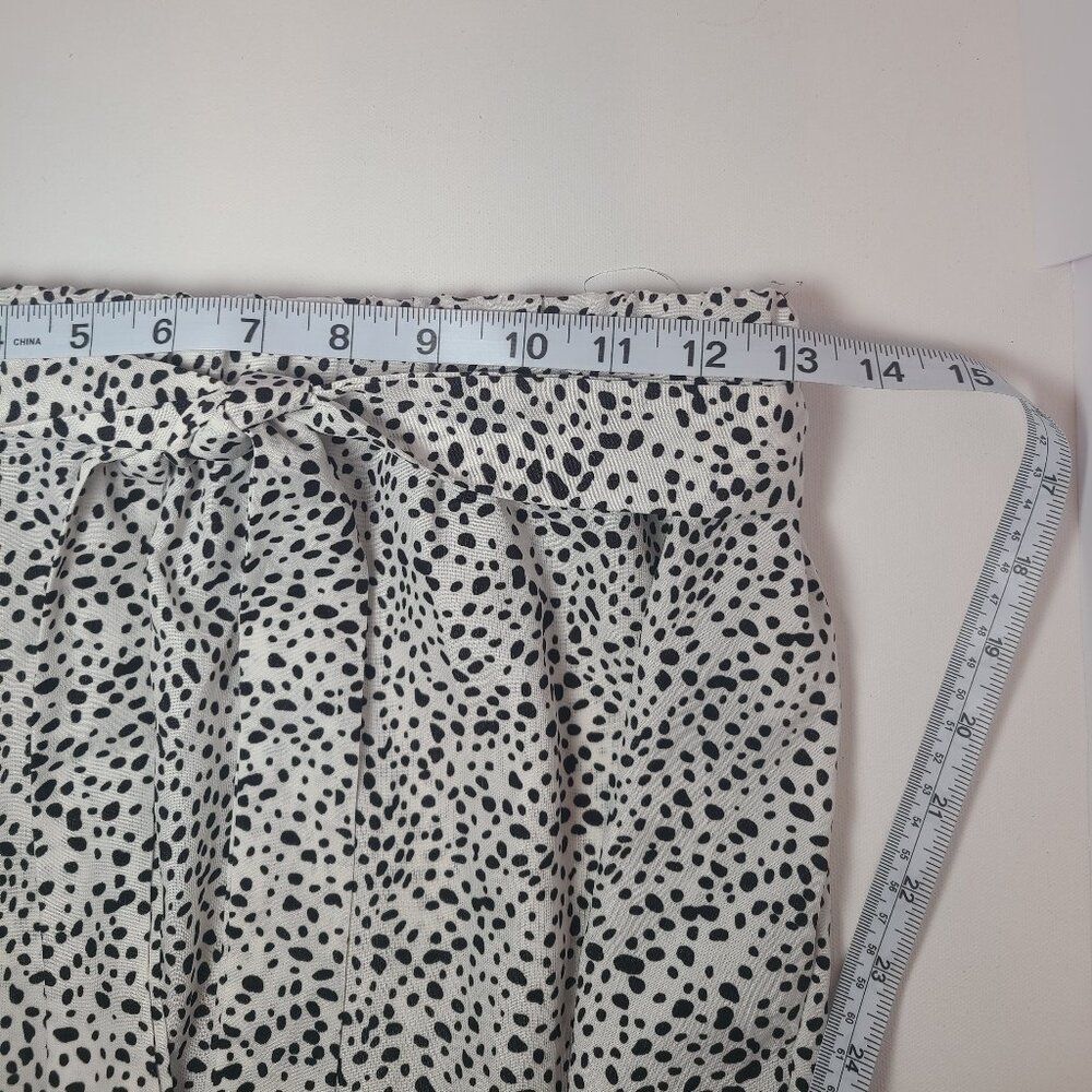 White and Black Polka Dot Ruffle Skirt – Size Small – Adjustable Tie Waist - Picture 8 of 9